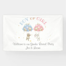 Bear & Bunny Gender Reveal Party Sign