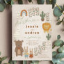 bear bunny lion cactus woodland unisex Baby Shower Invitation