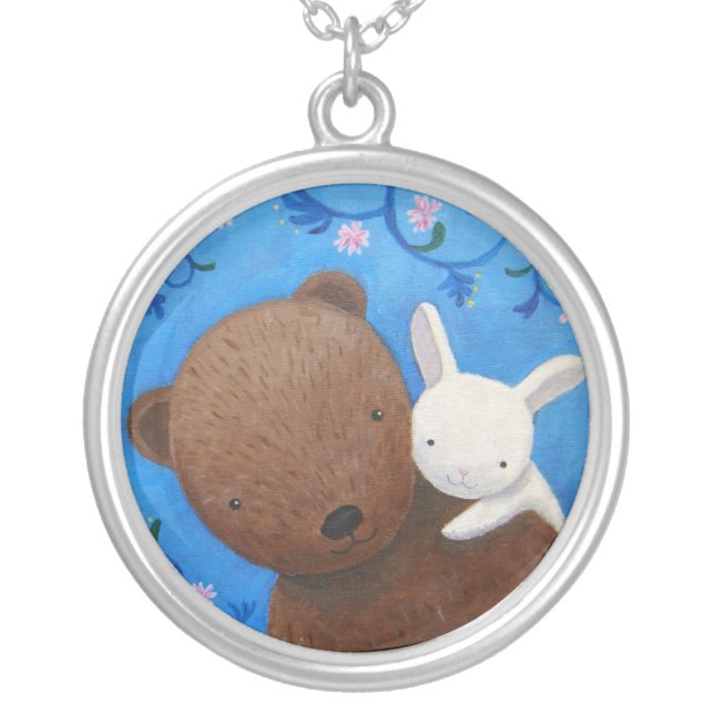Bear & Bunny Love Anniversary Necklace Woodland (Front)