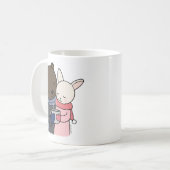 Bear & Bunny Mug Cute Couple Cute Mug Gift for Her (Front Left)