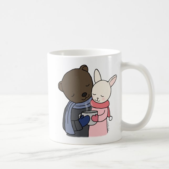 Bear & Bunny Mug Cute Couple Cute Mug Gift for Her (Right)