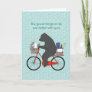 Bear & Bunny on Bicycle going to picnic cute love Card
