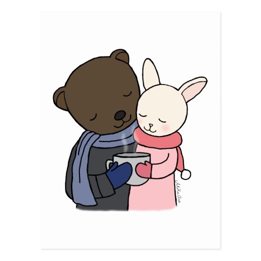 Bear And Bunny Love Cards | Zazzle