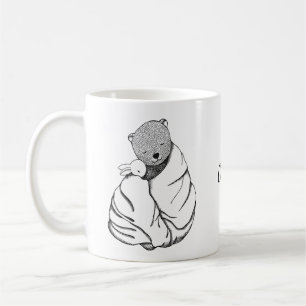 Bear Bunny Rabbit in Blanket Personalized name Coffee Mug