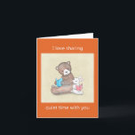 Bear & Bunny reading books cute quiet couple love Card<br><div class="desc">From silly jokes to serious romantic statements, MiKa Art Zazzle shop has something for everyone. Canadiana, Japanese gifts, jewelry, cases for electronic devices, fun buttons, mug cups, ornaments, cards and posters….. Please take some time and look around. You may even find something you didn’t know you wanted! I’m curious about...</div>