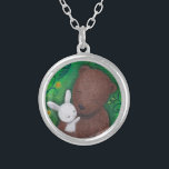 Bear & Bunny Woodland Love Anniversary Necklace<br><div class="desc">Very loving bear & bunny featured in beautiful necklace.  Wonderful gift for your sweetheart!  Original painting by MiKa Art.</div>