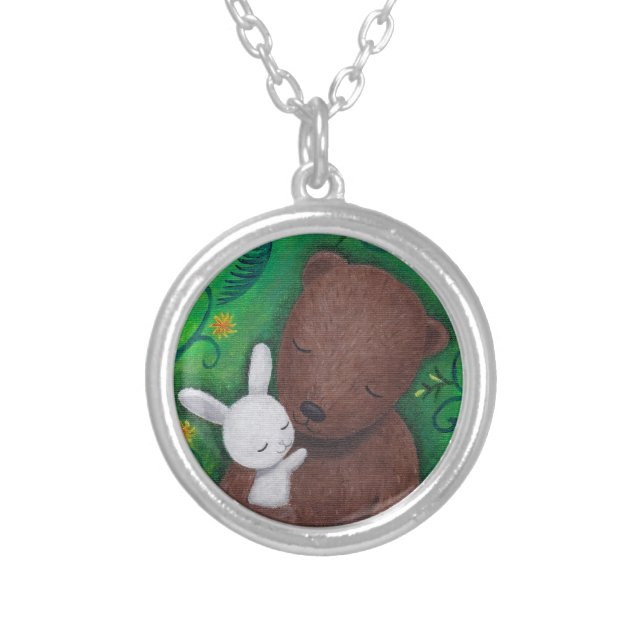 Bear & Bunny Woodland Love Anniversary Necklace (Front)