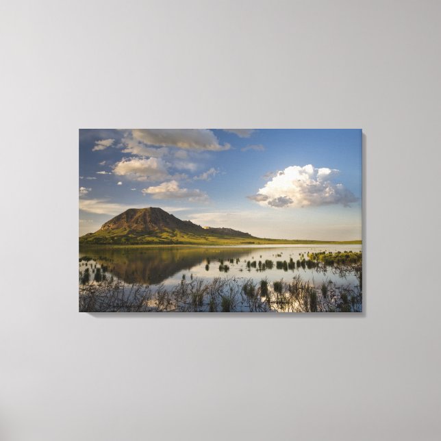 Bear Butte reflects into Bear Butte Lake near Canvas Print (Front)
