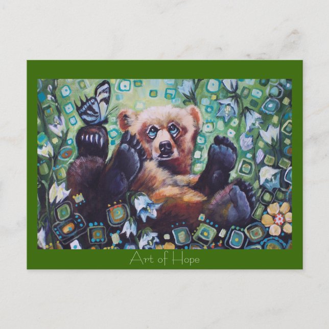 Bear & butterfly postcard (Front)