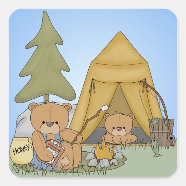 Bear Camping Stickers (Front)