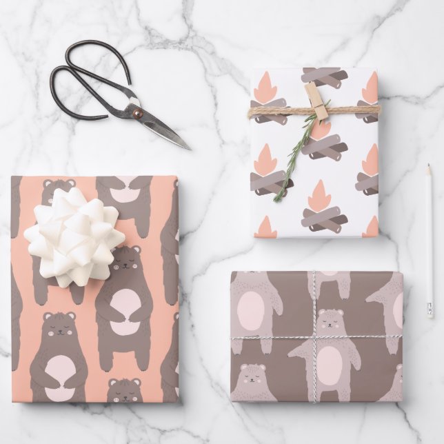 Bear Camping Wrapping Sheets (Front)