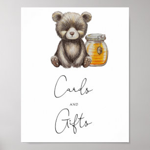 Bear - cards and gifts baby shower poster