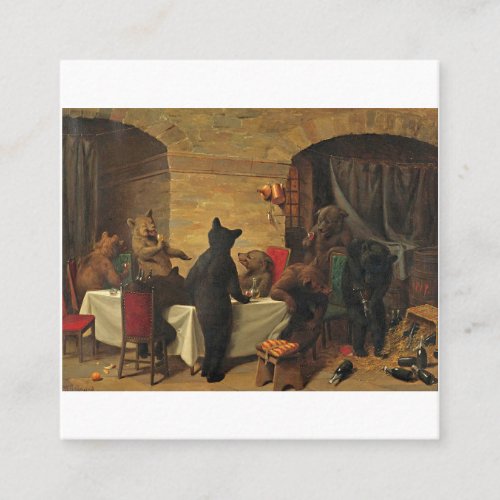 Bear Carousel By William Holbrook Beard Square Business Card
