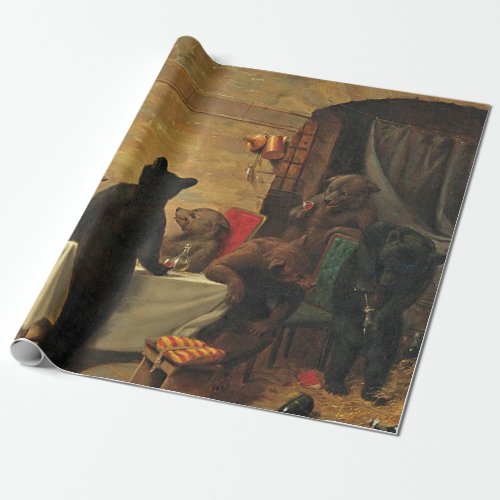 Bear Carousel By William Holbrook Beard Wrapping Paper