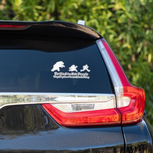  Bear Chasing People with Funny Quote Car Truck Sticker