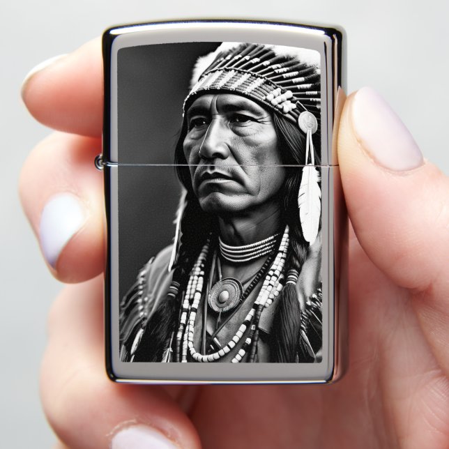 Bear Chief Zippo Lighter (In Hand)