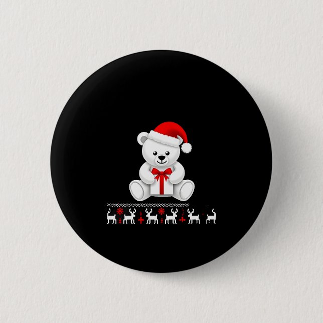 Bear Christmas Christmas (2) Button (Front)