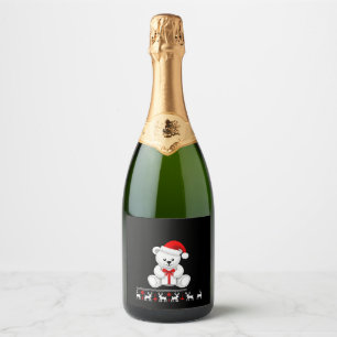 Bear Christmas Christmas (2) Sparkling Wine Label