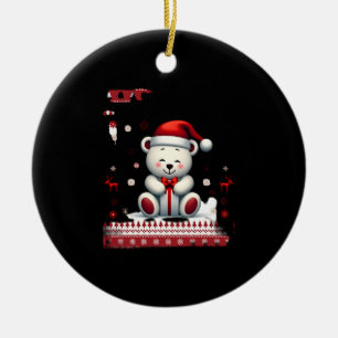 Bear Christmas Christmas (4) Ceramic Ornament