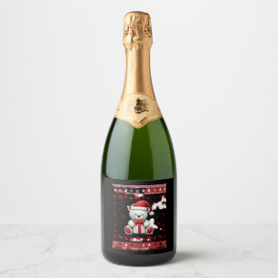 Bear Christmas Christmas (5) Sparkling Wine Label