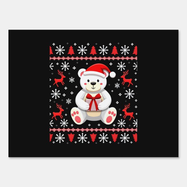 Bear Christmas Christmas Sign (Front)