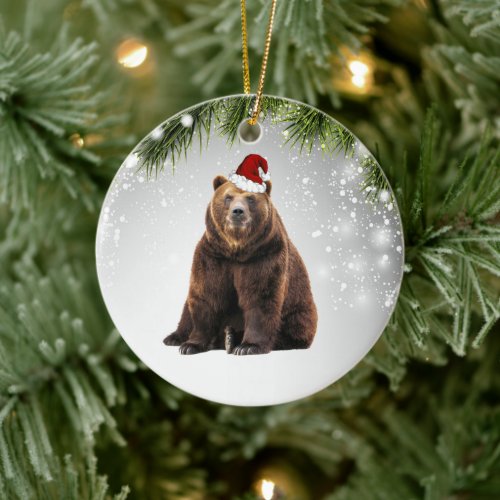 Bear Christmas Gift For Bear Lover Adult Kid  Ceramic Ornament