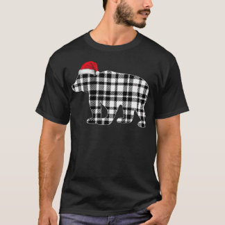 Bear Christmas Shirt Black And White Buffalo Plaid