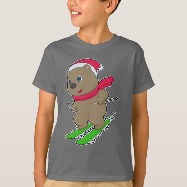 Bear Christmas Ski T-Shirt (Front)
