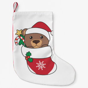 Bear Christmas Snow Winter Animals Bears Small Christmas Stocking