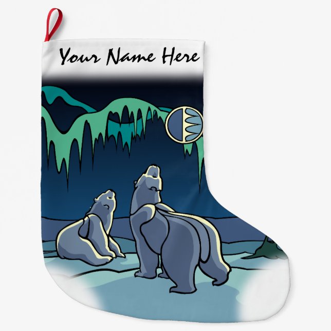 Bear Christmas Stocking Custom Bear Cub Stocking (Front)