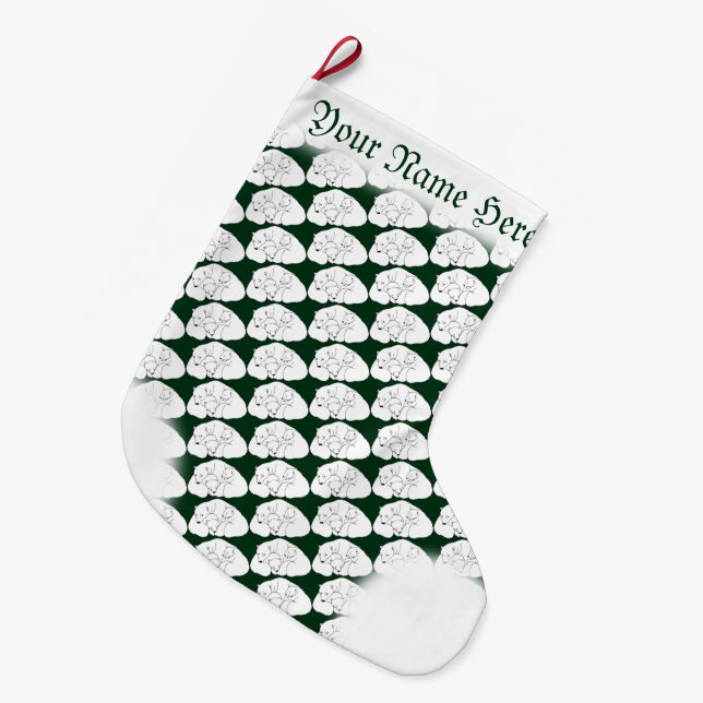 Bear Christmas Stocking Custom Polar Bear Stocking (Front (Hanging))