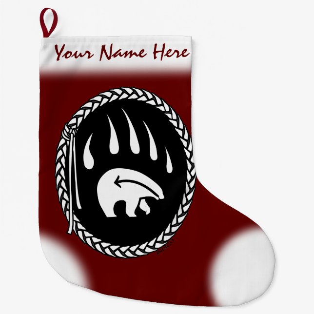 Bear Christmas Stocking Native Bear Claw Stocking (Front)