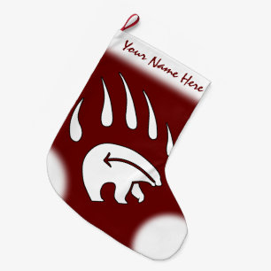 Bear Christmas Stocking Tribal Bear Claw Stocking