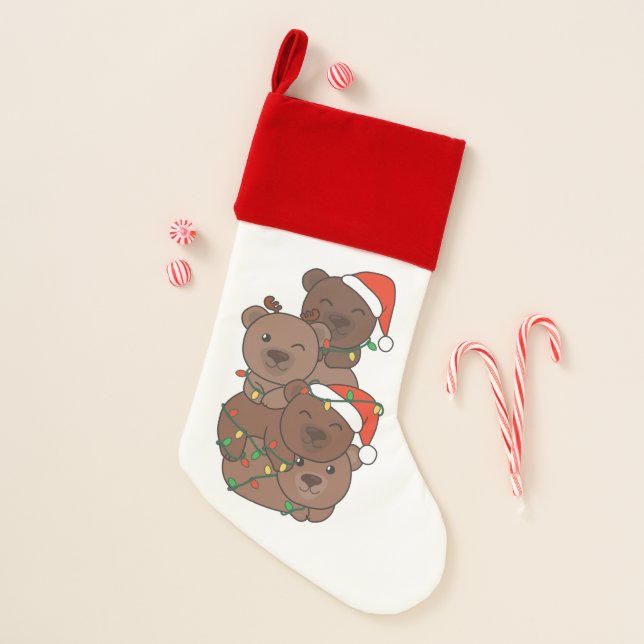Bear Christmas Tree Christmas Animals Bears Stocking (Front)