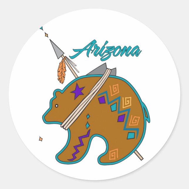 Bear Clan Arrow Classic Round Sticker (Front)