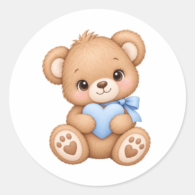 Bear  classic round sticker (Front)