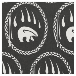Bear Claw Fabric Tribal Bear Art Fabric