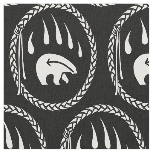 Bear Claw Fabric Tribal Bear Art Fabric