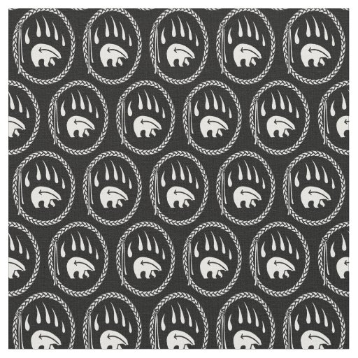 Bear Claw Fabric Tribal Bear Art Fabric
