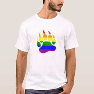Bear Claw Rainbow Flag Design T-Shirt