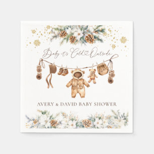 Bear ClothestLine Cold Outside Baby Shower Napkins
