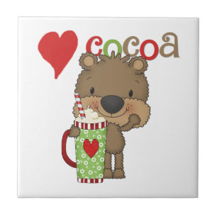Bear Cocoa Love Holiday Ceramic Tile