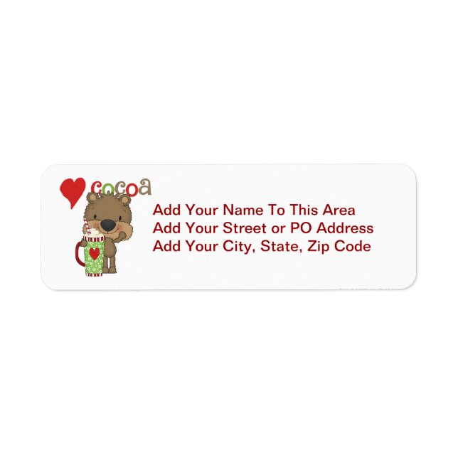 Bear Cocoa Love Holiday Label (Front)