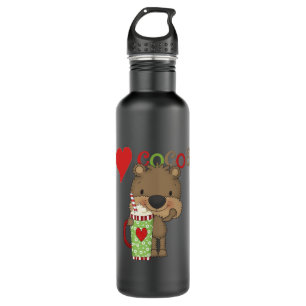 Bear Cocoa Love Holiday Stainless Steel Water Bottle