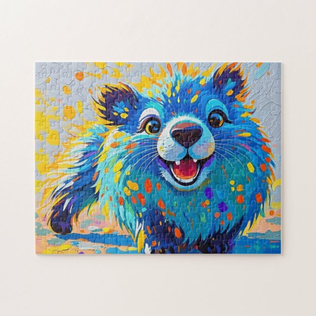 Bear Colourful abstract animal art design Jigsaw Puzzle (Horizontal)