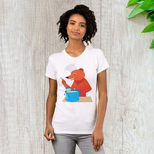 Bear Cooking Soup Womens T_Shirt
