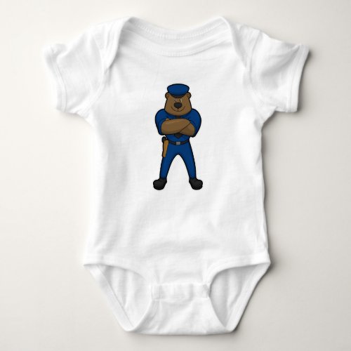 Bear Cop Police Baby Bodysuit
