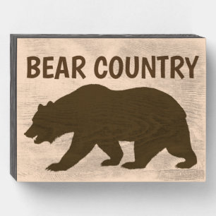 BEAR COUNTRY CABIN DECOR Wood Box Sign