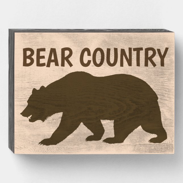 BEAR COUNTRY CABIN DECOR Wood Box Sign (Front Horizontal)