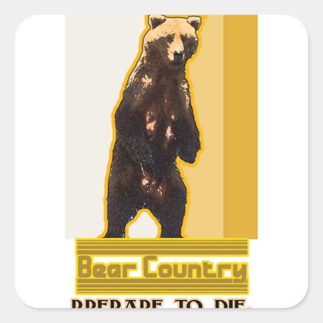 Bear Country Square Sticker (Front)